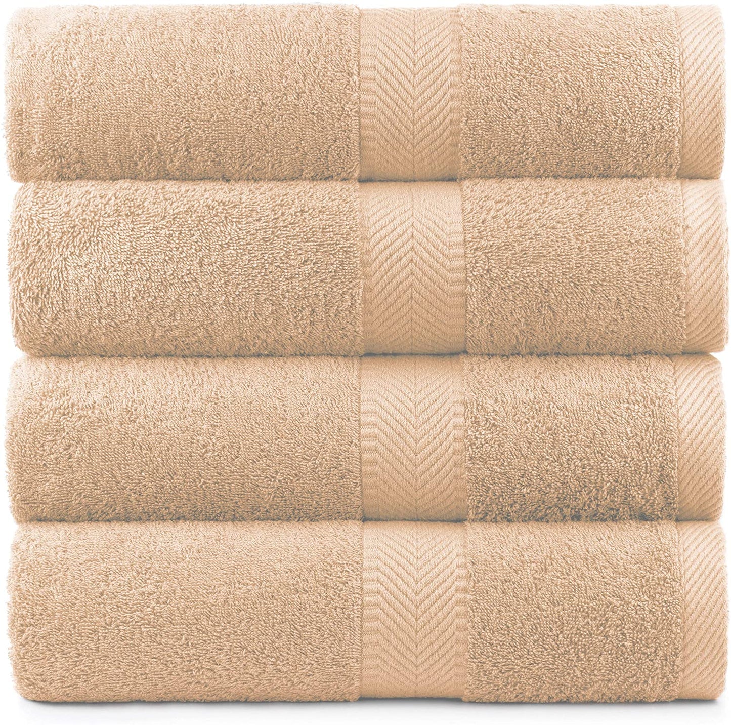 Terry Cotton Bath Towels - Set of 4 - 660 Gsm Thick