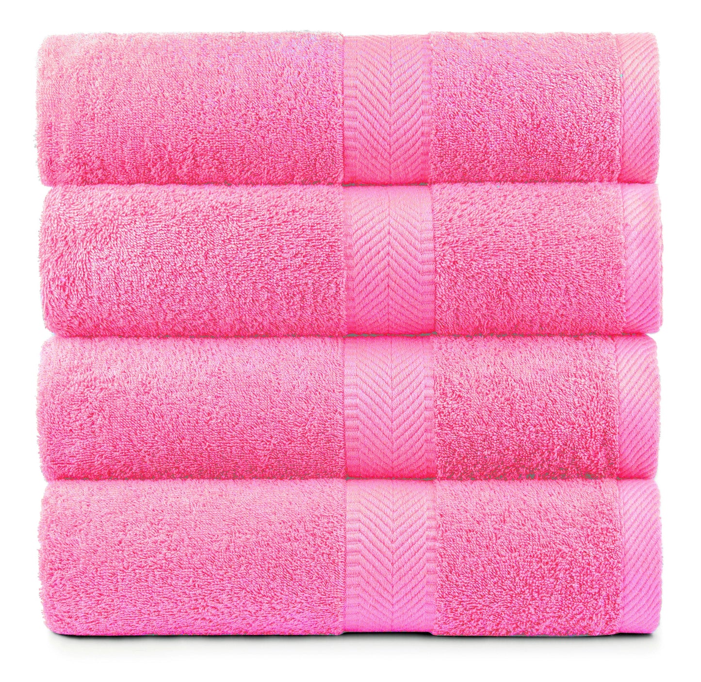 Terry Cotton Bath Towels - Set of 4