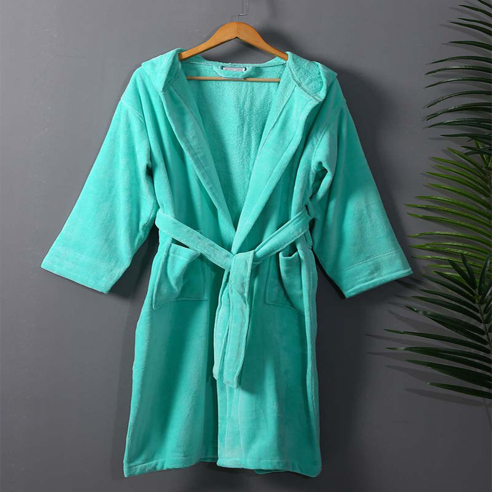 100% Cotton Terry Velour Hooded Kids Bathrobes